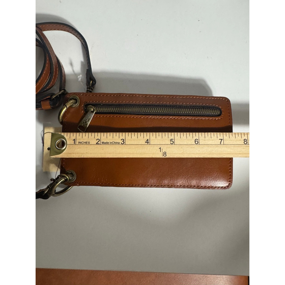Patricia Nash Heritage Farleigh Brown Leather Phone Case Wallet Crossbody Tan - Picture 4 of 8
